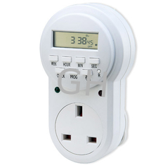 China UK Weekly Digital Programmable AC Plug In Timer Light Timer Control Switch 7 Day For Grow Lights supplier