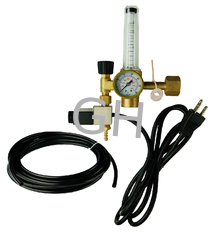 China High Flow Hydroponic Accessories Greenhouse Solenoid CO2 Regulator With Heater supplier